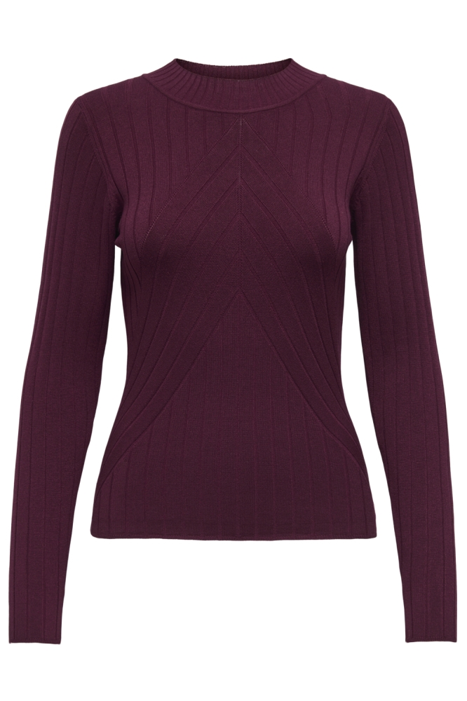 JDYKATE L/S PULLOVER KNT 15207694 MAROON BANNER